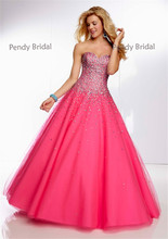 Customized Made 2014 Ball Gown Sweethart Floor Length Tulle and Satin Pageant Dresses Vestidos de festa