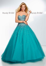Customized Made 2014 Ball Gown Sweethart Floor Length Tulle and Satin Pageant Dresses Vestidos de festa