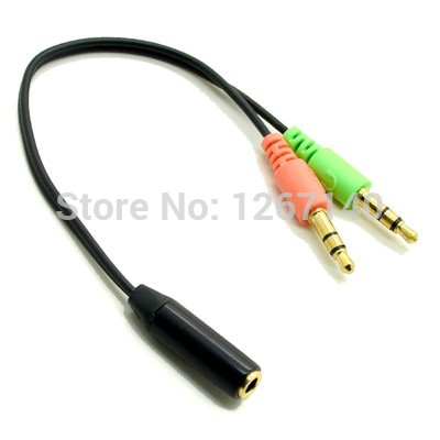 Smartphone Headset To PC Adapter Audio Cable 3 5mm Female To 3 5mm Dual Male Y718