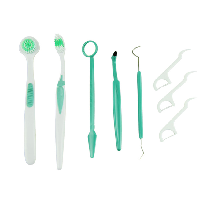 Delicate Family 8 pcs set Oral Dental Care Tooth Brush Kit Floss Stain Tongue Picks Teeth
