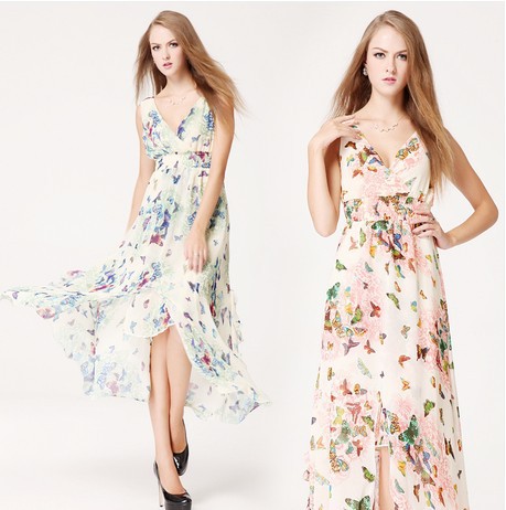 New-2014-Women-Summer-Deep-V-Maxi-Dresses-Long-Beach-Dress-Woman ...
