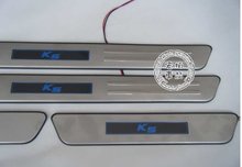 Free Shipping2011 KIA Optima K5 With Blue LED light High quality stainless steel Scuff Plate Door