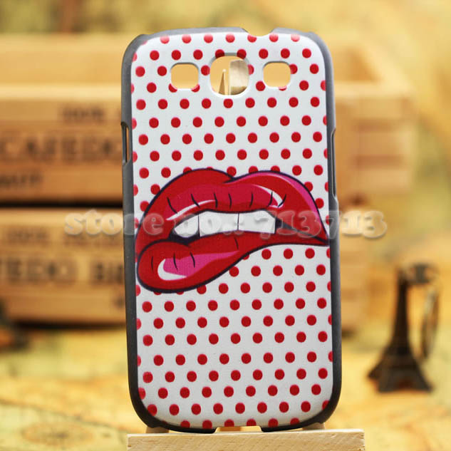 Letters Lips Hearts Love Camera Luxury Hard Case for Samsung Galaxy S3 Back Cover for 9300