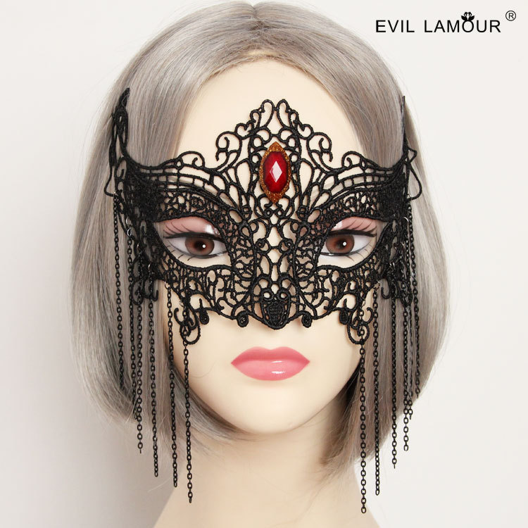 joyas women chain jewelry black lace mask vintage costume womens jewelry fashion 