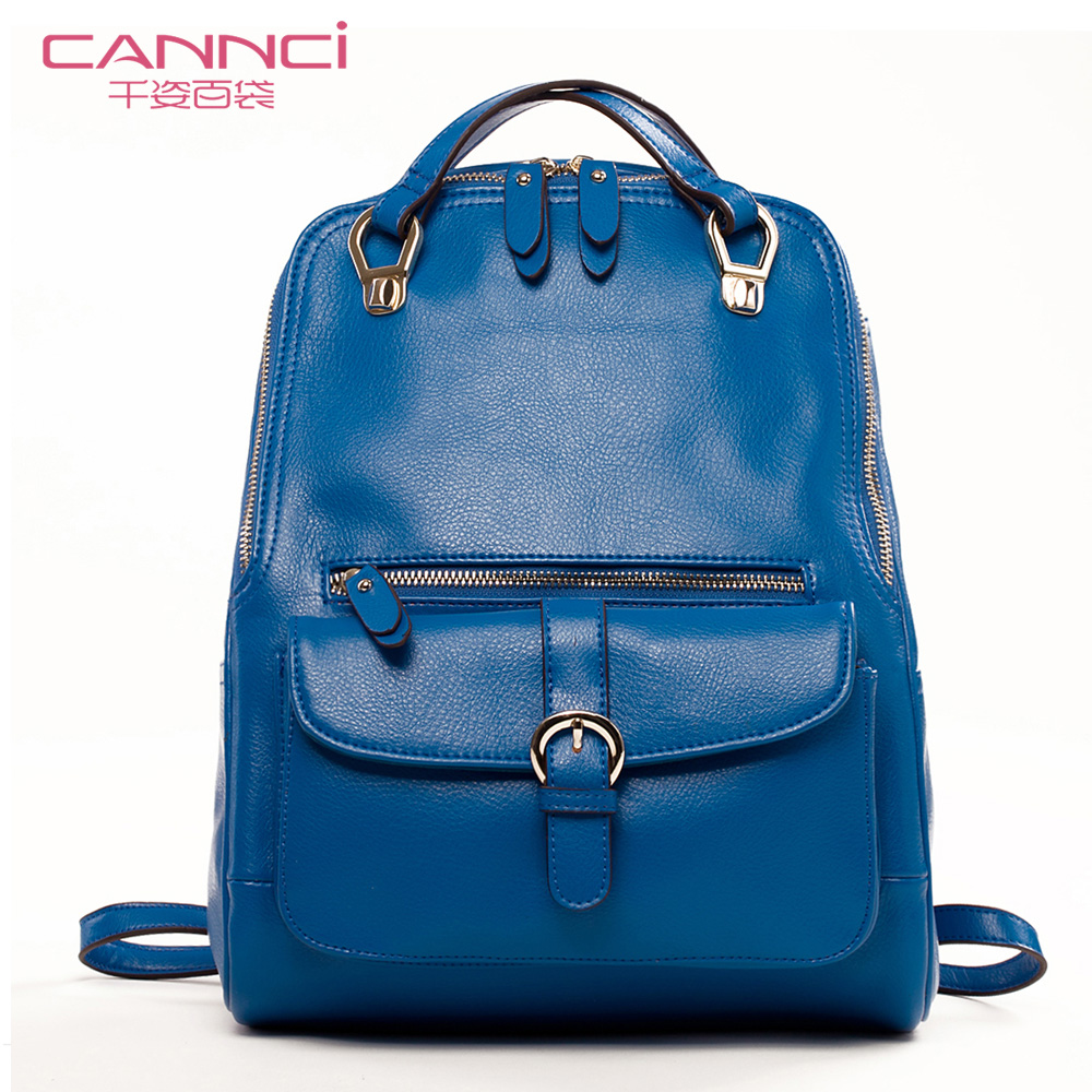 Cannci 2015 cowhide single shoulder bag backpack fashion backpack the trend vintage women backpack