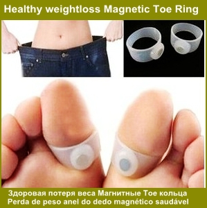 For Weight Loss 1Pair of 2pcs Slimming Silicone Foot Massage Magnetic Toe Ring Fat Burning Health