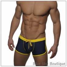 2014 Newest design sexy men swimwear male Swim trunks men s dark blue diving shorts S