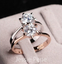 Jessie Pepe Italina 18K Rose Gold Plated Genuine Austrian Zircon Ring Anel Welcome Wholesale Top Quality