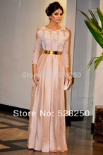 2014 Fashion Design Scoop A-line Color Full Beaded Long Sleeve Prom Dress For Sale A-line