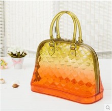 2014 hot sell silicone handbag fashion candy woman handbag transparent silicone handbag for woman free shipping