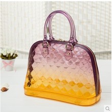 2014 hot sell silicone handbag fashion candy woman handbag transparent silicone handbag for woman free shipping