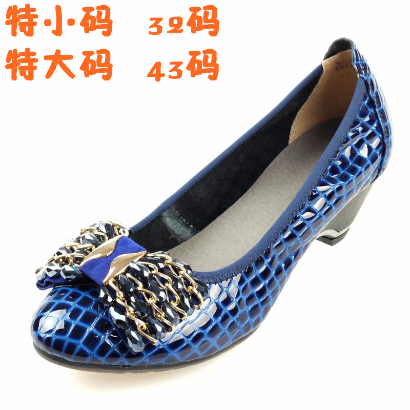 Spring models singles shoes crocodile genuine leather rhinestone high heeled shoes large size woman Pumps