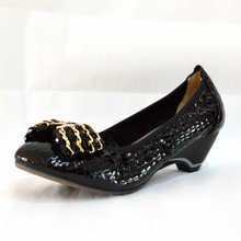 Spring models singles shoes crocodile genuine leather rhinestone high heeled shoes large size woman Pumps