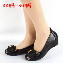 Spring fashion women’s shoes genuine leather shoes flat cowhide work shoes mother large size