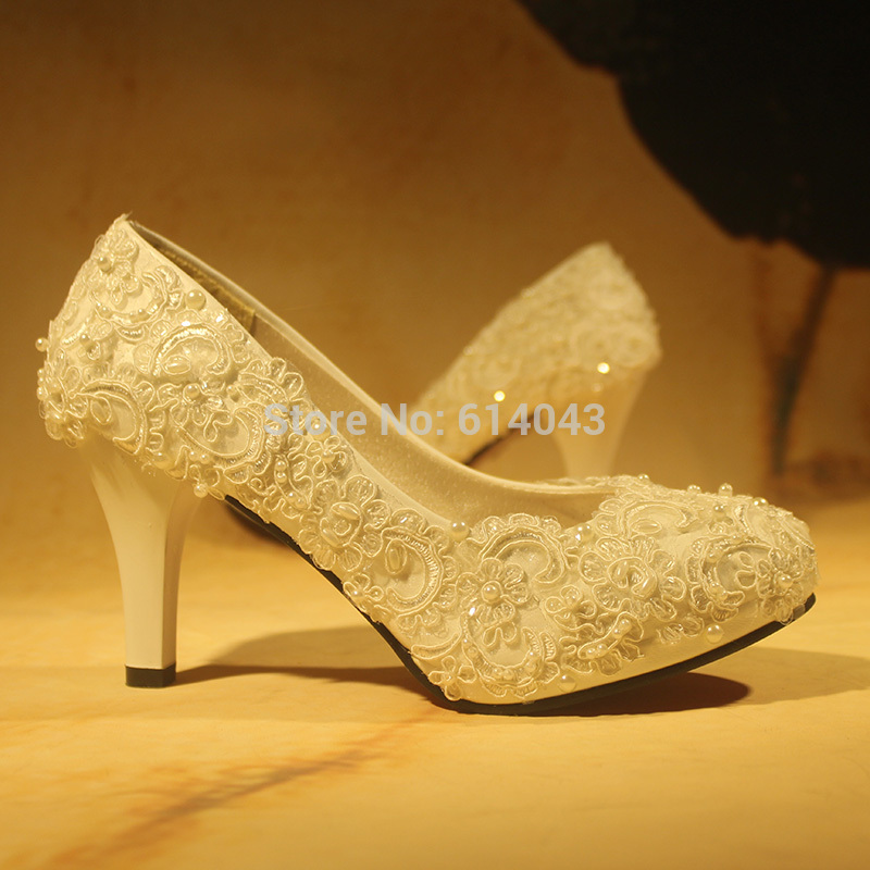 New Collection White Pearl High Quality Fashion Shoes For Bride