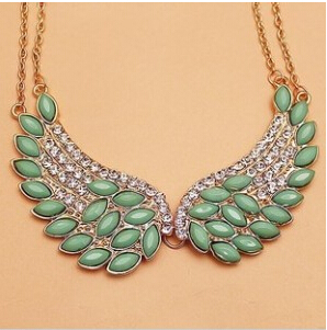 XL025 Korean jewelry fashion generous Cupid angel wings necklace inlaid Fangzuan Free Shipping