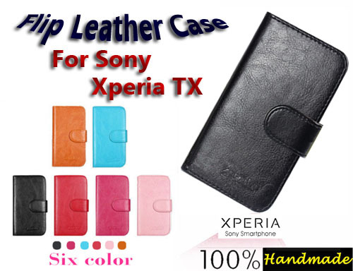2015 Year High Quality Multi Function Card Slot Flip Leather Cases For Sony Xperia TX LT29i