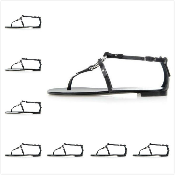2014 Women s New Arrived Black Genuine Leather Silver Ring Ankle Strap Summer Sandals Ladies Design
