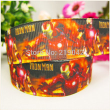 free shipping 22mm Iron Man printed grosgrain ribbon,Clothing accessories accessories, wedding gift wrap ribbon, MD51443