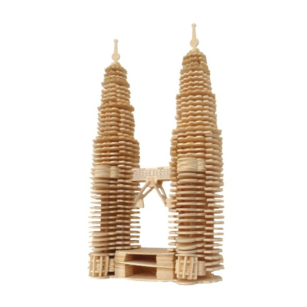 -Towers-wooden-building-model-of-adult-puzzle-blocks-3D-stereo-Wooden ...