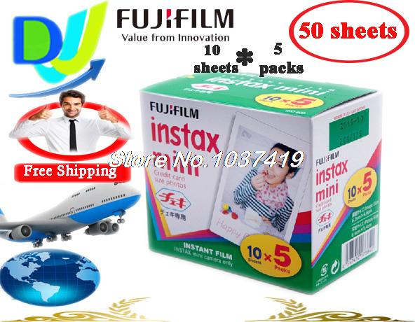 Fujifilm Instax Mini Film 5 packs 50 sheets white Edge Instant Photo Camera mini 7S 8