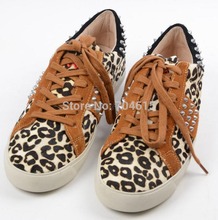 2014 new free shipping womens real leather brand three colors snake effect flat lace up rivet