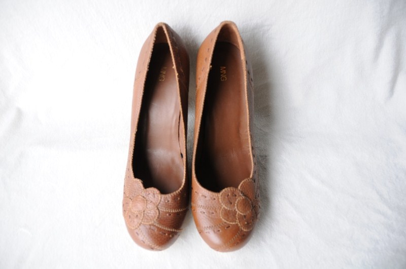 New Arrival 2014 Fashion Women Genuine Leather Shoes Spring Flowers Round Toe Single Shoes Female High