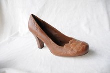 New Arrival 2014 Fashion Women Genuine Leather Shoes Spring Flowers Round Toe Single Shoes Female High
