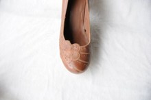 New Arrival 2014 Fashion Women Genuine Leather Shoes Spring Flowers Round Toe Single Shoes Female High