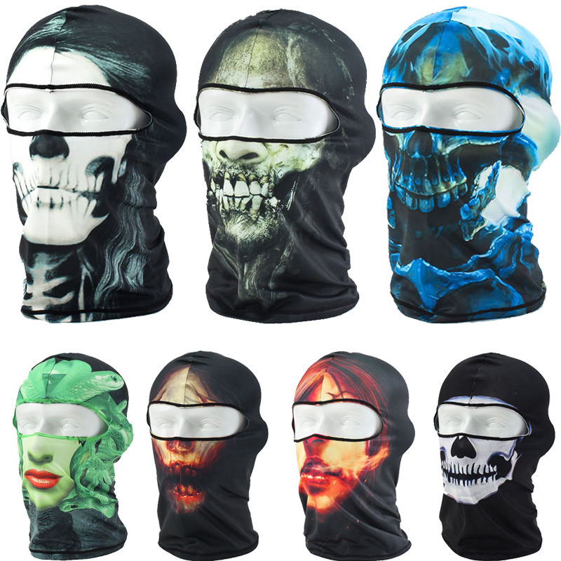 Good New Skull Ghost Hell Fire Outdoor Sports Bicycle Cycling Basketball Ski Hood Hat Veil Balaclava UV Protect Full Face Mask