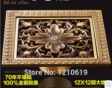 New Arrival US Free Shipping Wholesale And Retail 12*12cm Antique Brass Bathroom Balcony Square Floor Drain For Washing Machine