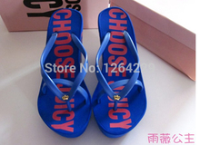 Free shipping 2014 new Ultra high heels beach slippers summer wedges platform sandals flip flops women