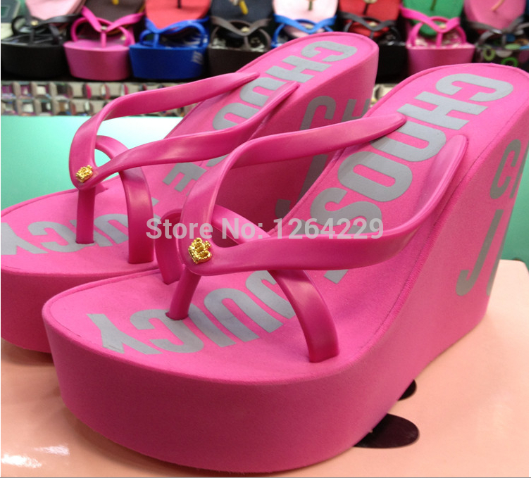 2014 new flip flops 11cm high with wedges sandals summer sandals muffin with platform sandals women