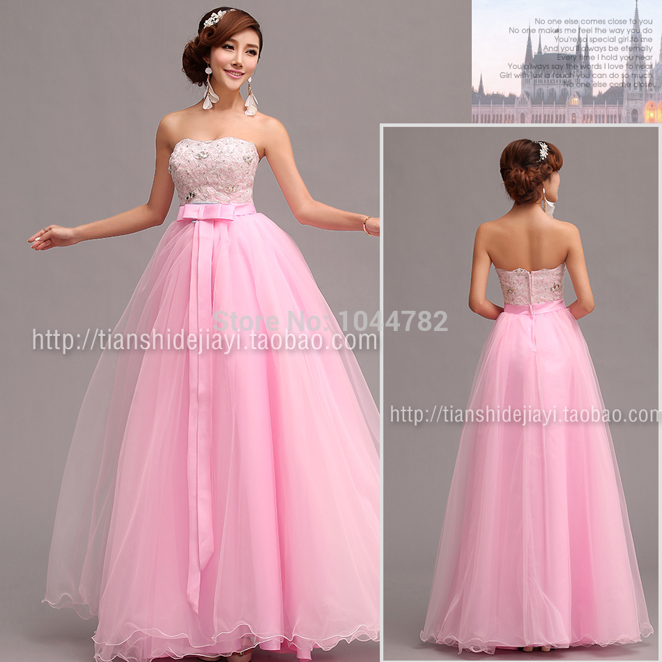 2014 Sexy Lace Crystal Pink Long Graduation Dresses Bow Prom Dress 2014 Sexy Lace Crystal Pink Long Graduation Dresses Bow Prom Dress