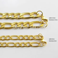 6mm 8mm size 20 36 long women and men jewelry 18K Gold Figaro Chain fashion jewelry