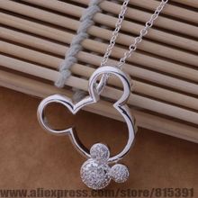 AN671 925 sterling silver Necklace 925 silver fashion jewelry pendant Mickey Mouse /emeandla fliaocpa
