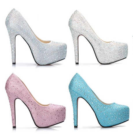 Full Rhinestone High Heeled Several Colors For Choise Pretty Shoes 