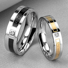 OPK JEWELRY promotion stainless steel couple finger ring fashion cool design love gift women size 5