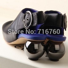 famous brand metal abnormal heels 7cm party sexy pointed toe genuine leather shoes woman women pumps