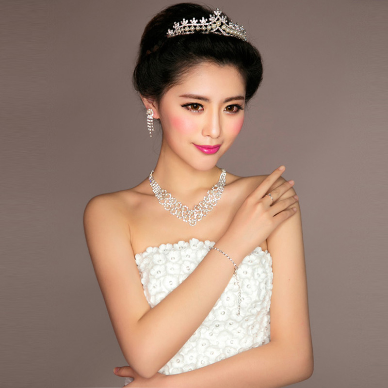 Marriage accessories bridal accessories hair accessory necklace earrings piece set jewelry 2014