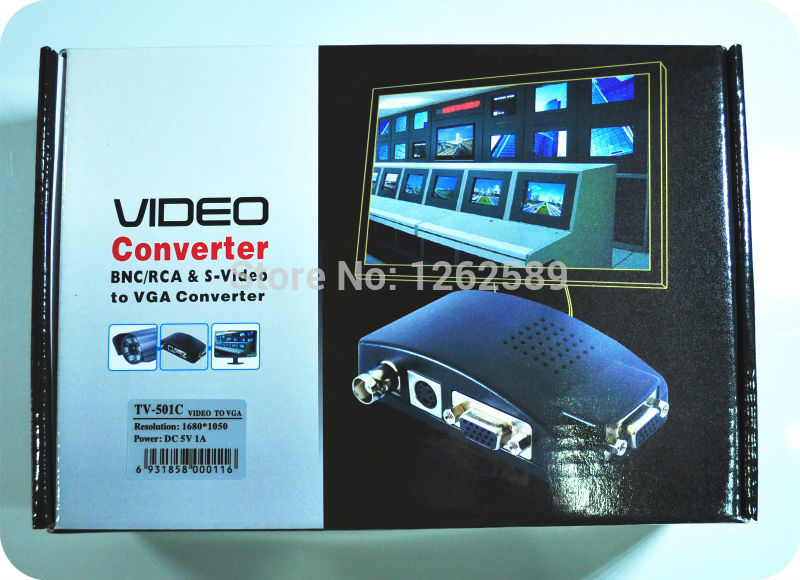 1set AV S Video RCA Composite Video to PC Laptop VGA TV Converter adapter box New