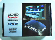 1set AV S-Video RCA Composite Video to PC Laptop VGA TV Converter adapter box New Free Shipping