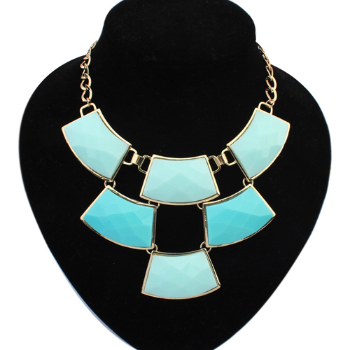free shipping wholesale retail fashion jewelry 2014 new multi resin elegant statement turquoise bib necklace for