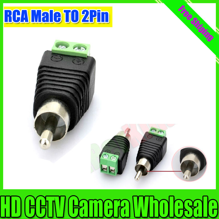 Купить 10шт rca male 2pin адаптера, разъем dvr камеры, cctv аксессуары ...