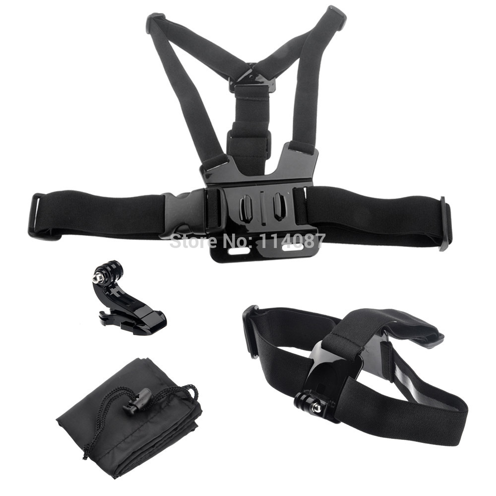  Chest Harness Head Strap Mount Jhook Mount Accessories Parts Bag for GoPro HD 2 3