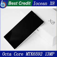 Free shipping iocean X8 MTK6592 Octa Core 1.7GHz 2GB RAM 32GB ROM 13MP 5.7 inch IPS FHD Screen GPS in stock/Eva
