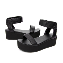 Freeshipping 2014 new summer fashion women genuine leather shoes platform wedges women s sandals open toe