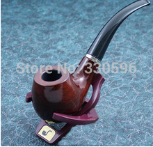 Fashion Wooden pipe Tobacco Smoking Pipe – send leather and pipe rack FreeShipping