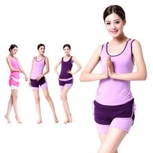Mulan Ou Yoga Workout clothes aerobics spring and summer women dress modal word vest shorts sports suit
