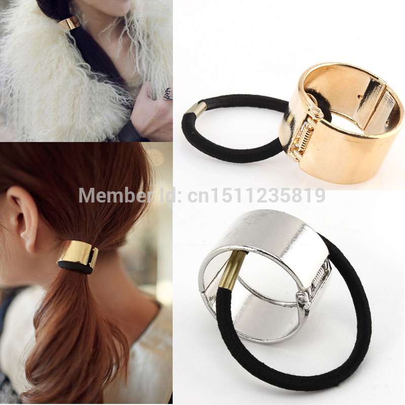 1pcs frete grátis moda Cool círculo de Metal cabelo manguito banda gravat